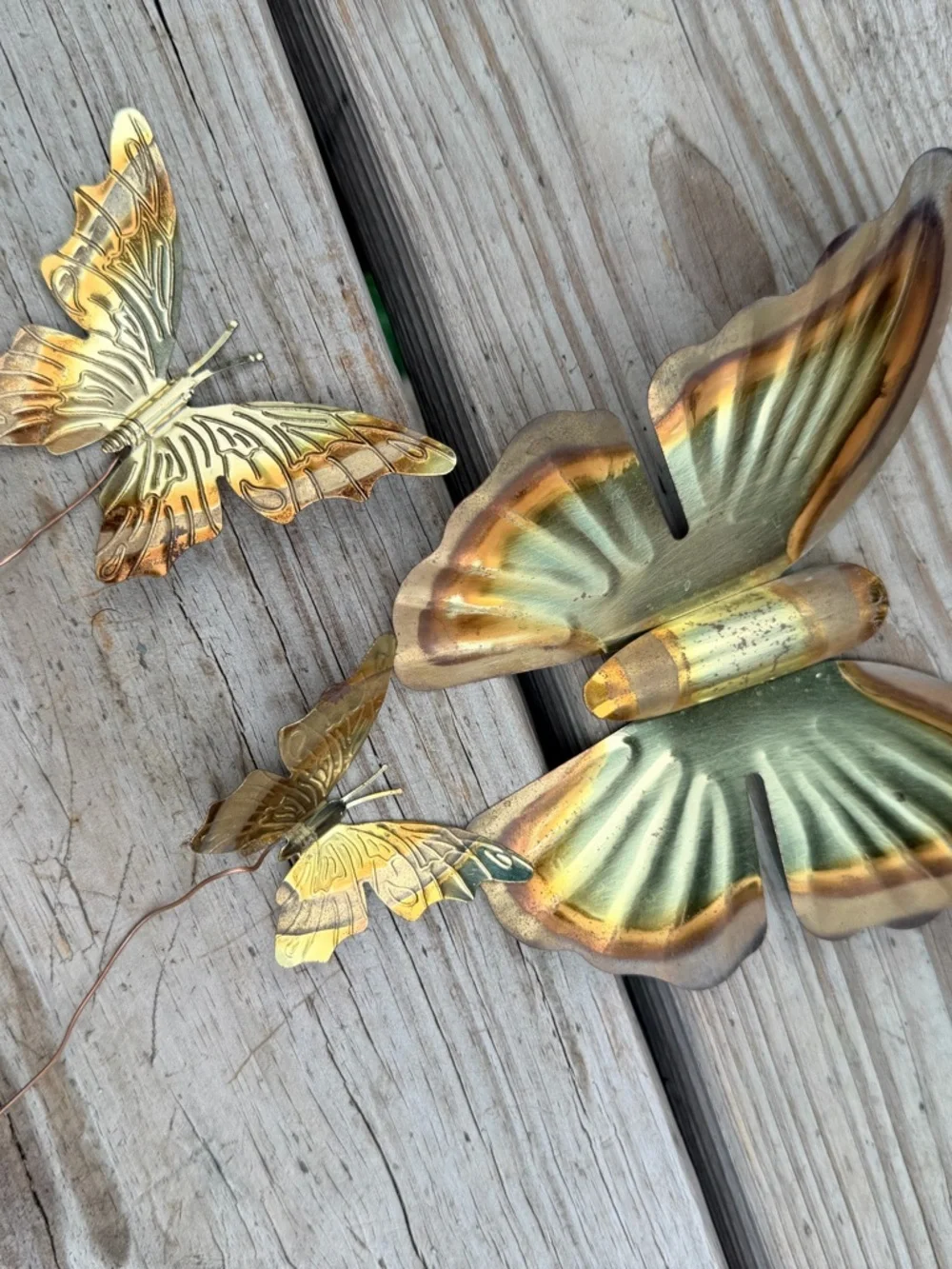 Vintage Brass Butterfly Wall Decor Set‎ of 3 Cottagecore